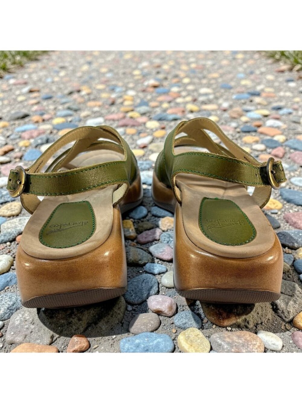 Dansko Lolita Strappy Platform Sandals Cactus Green Leather Size EU 40 41 US 10 - Picture 4 of 13